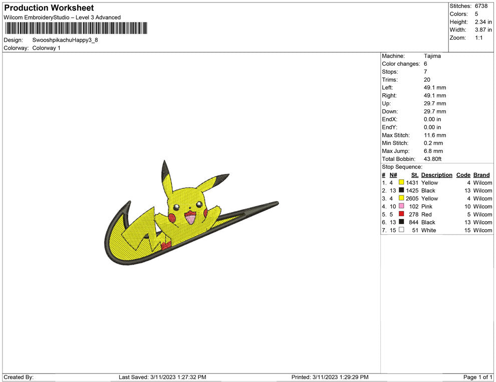 Swoosh Pikachu Happy