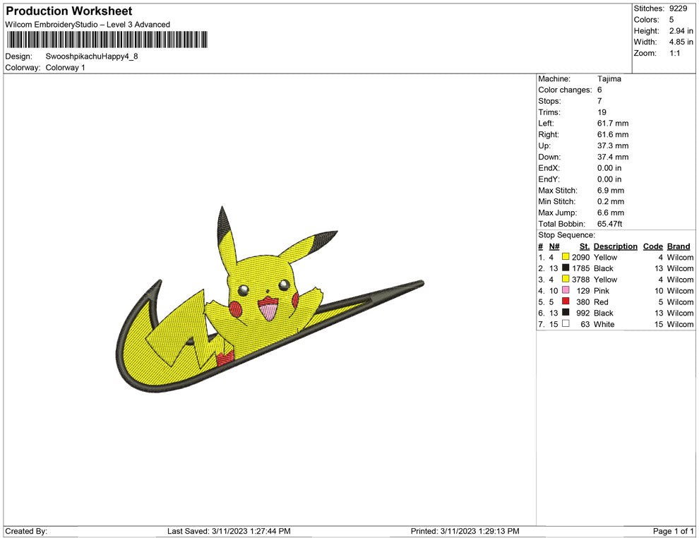 Swoosh Pikachu Happy