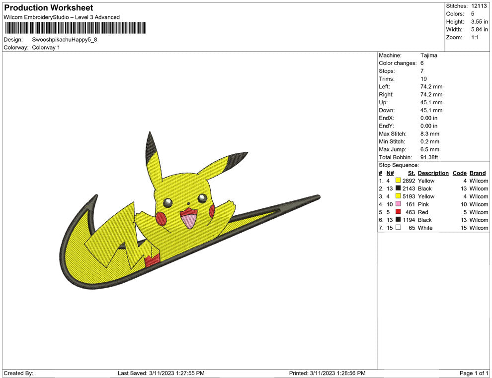 Swoosh Pikachu Happy
