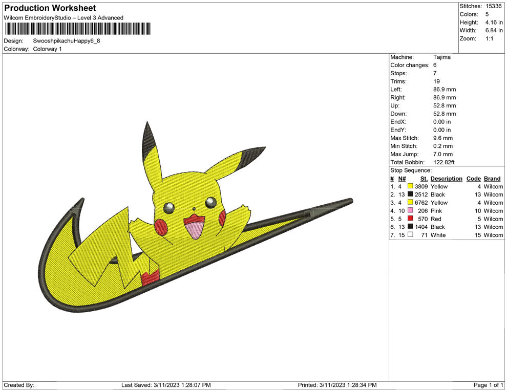 Swoosh Pikachu Happy