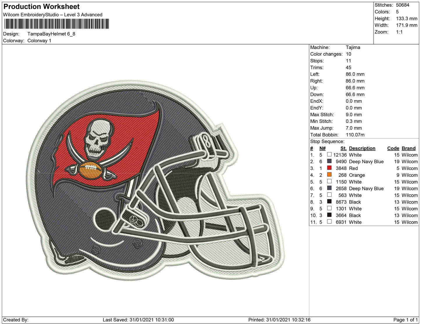 Tampa bay helmet