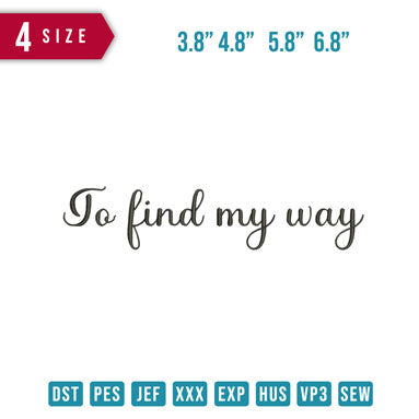 to find my way