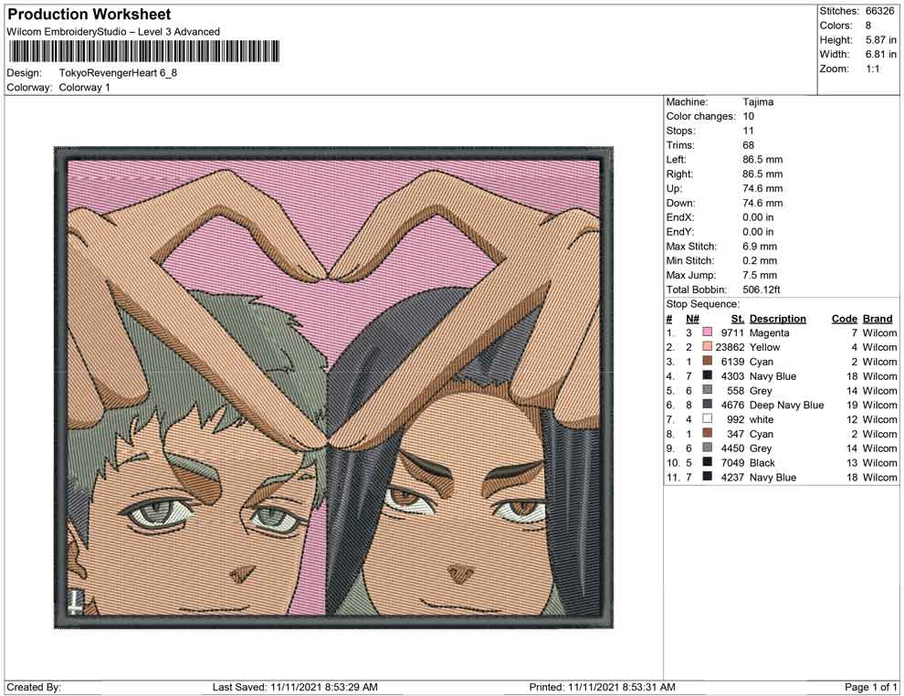 Tokyo Revenger heart finger
