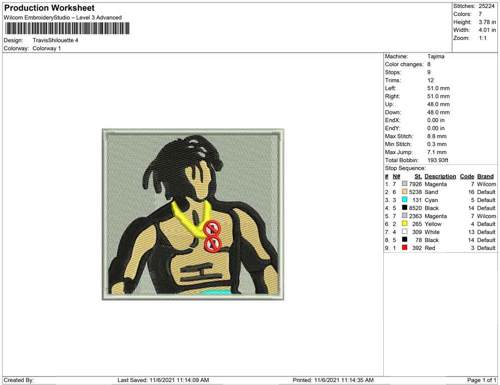 Travis scott panel shilouette