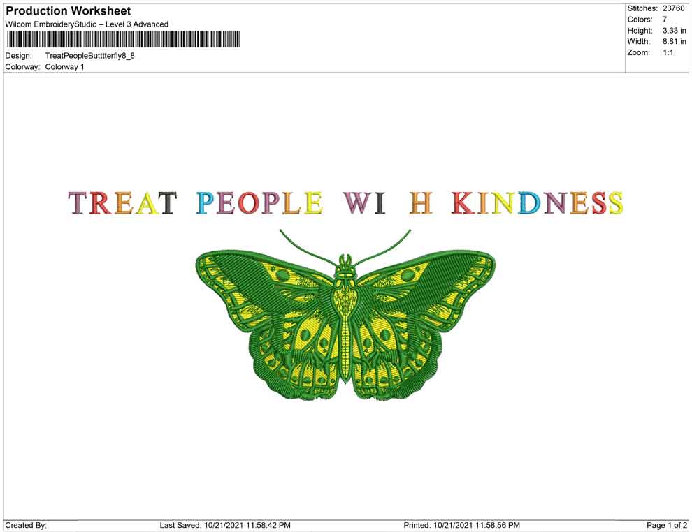Treat People with kindness butterfly