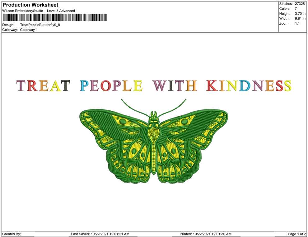 Treat People with kindness butterfly