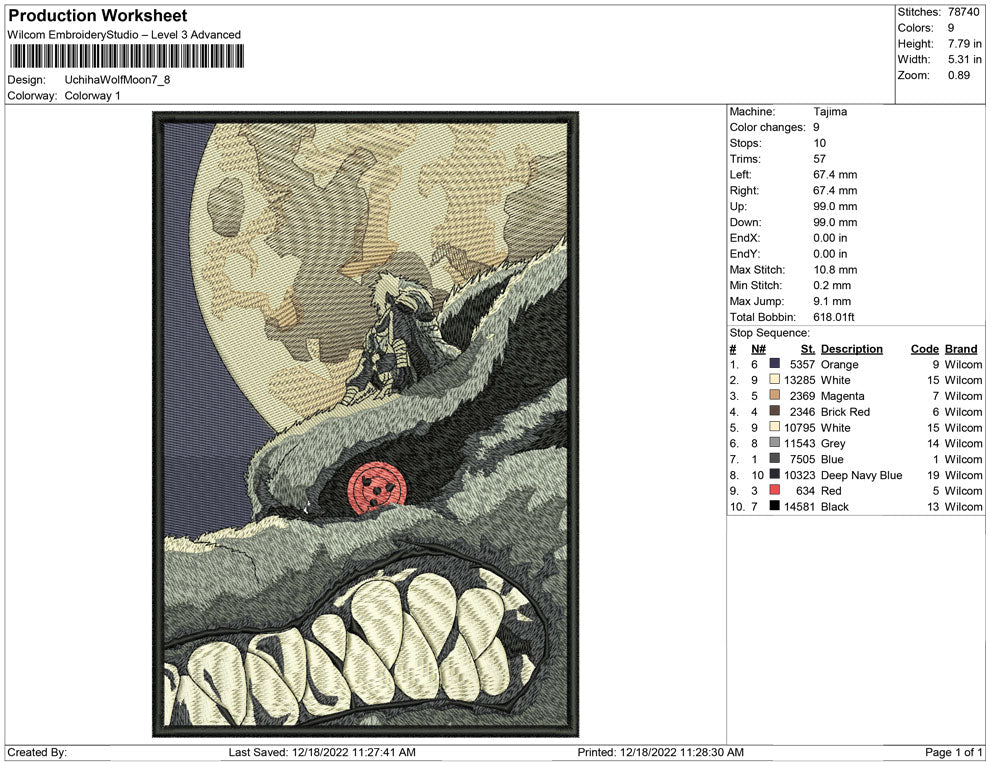 Uchiha Wolf and moon