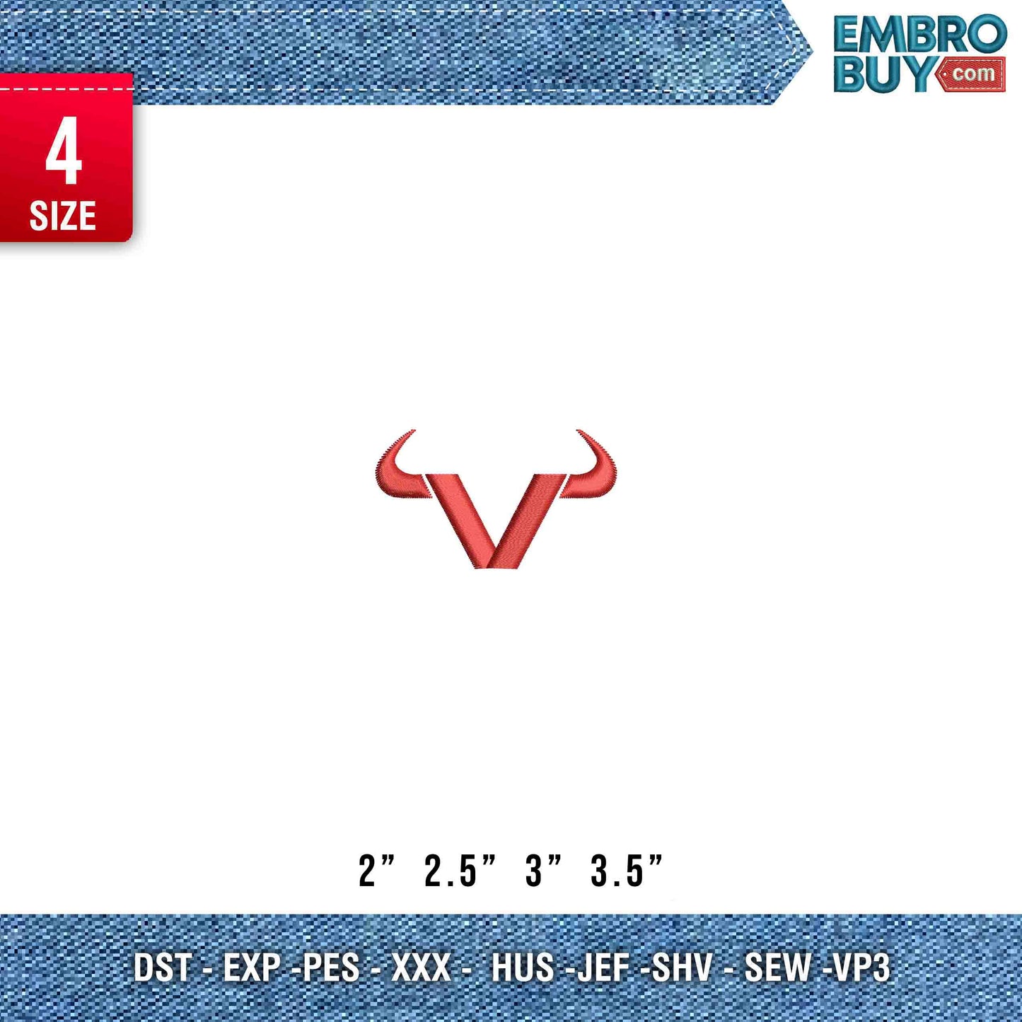 Vbull Embroidery Design