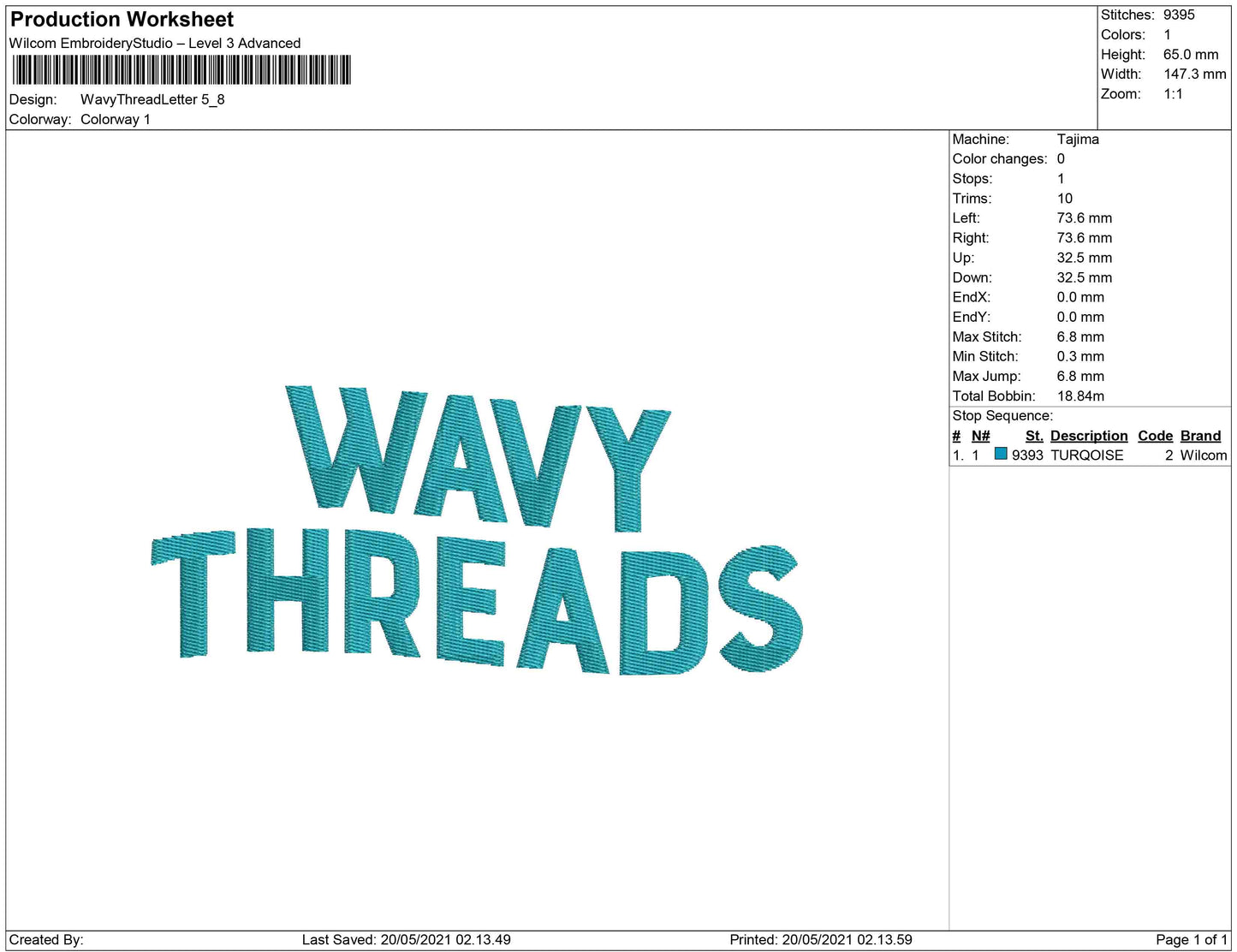 Wavy Thread Letter