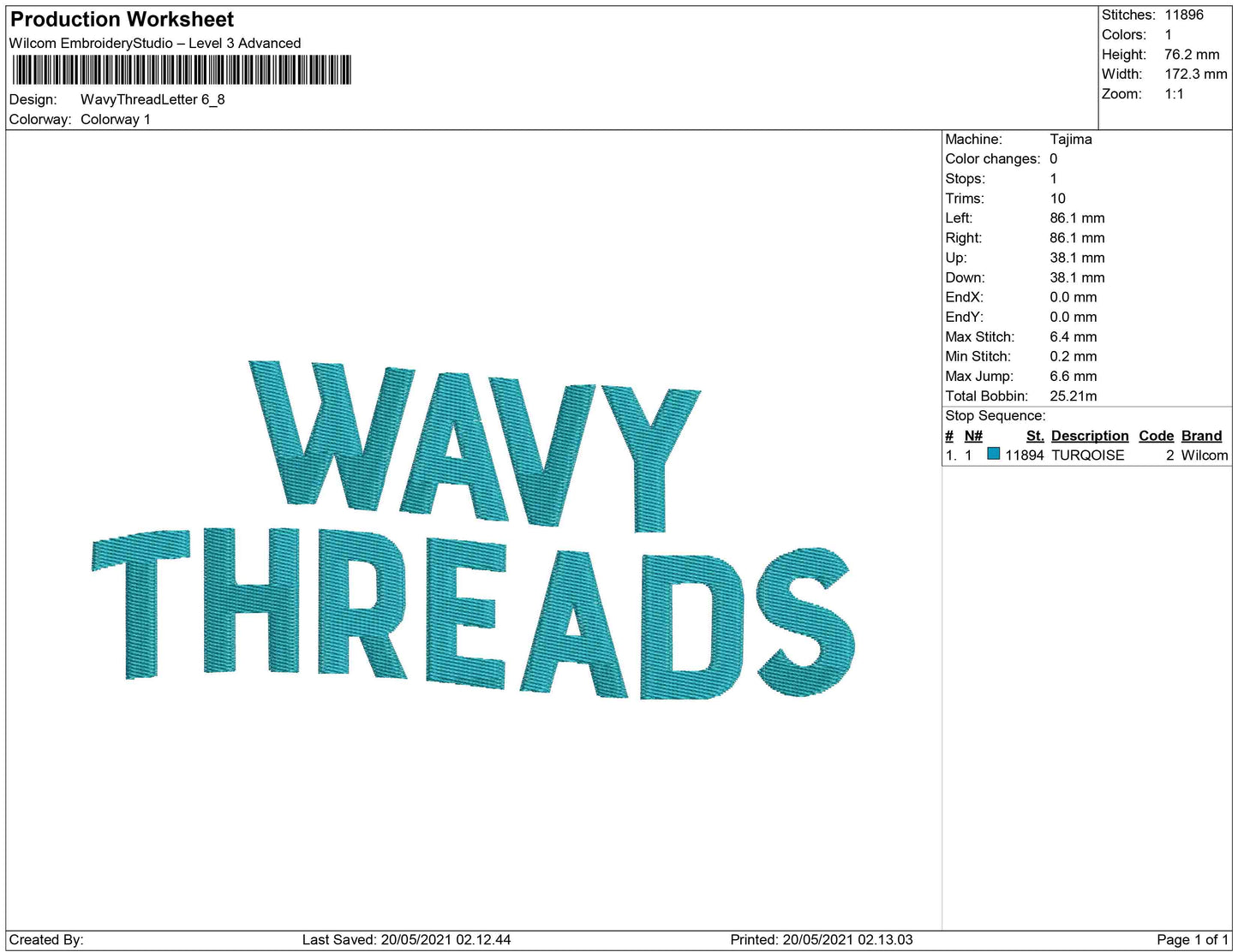 Wavy Thread Letter