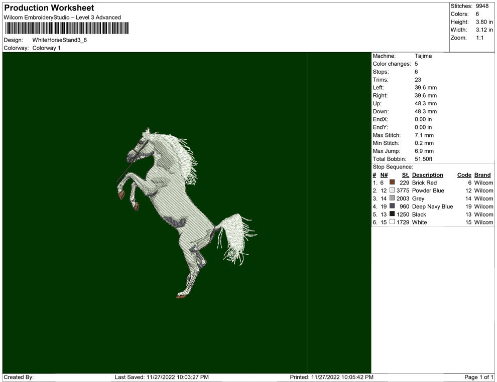 White horse Stand up