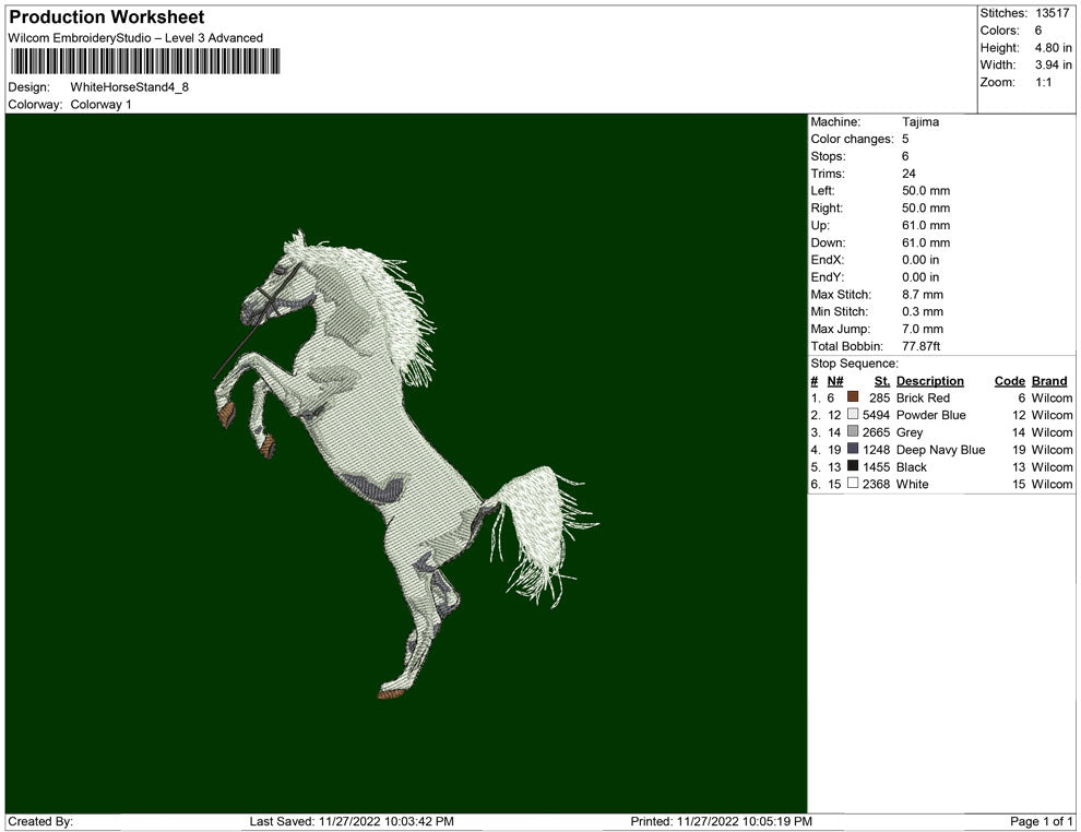 White horse Stand up