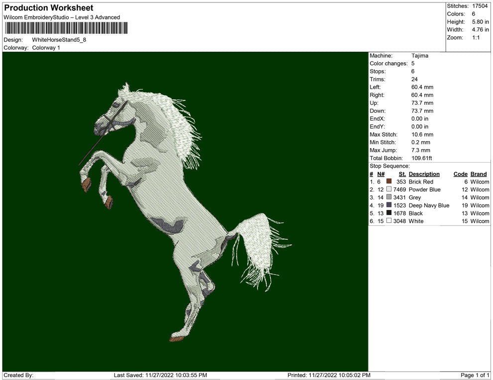 White horse Stand up