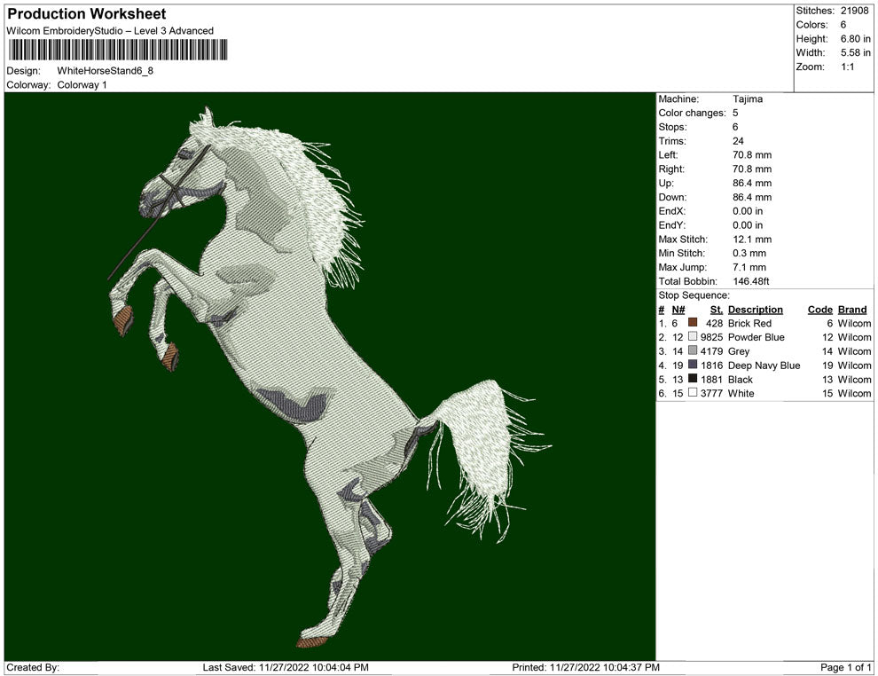 White horse Stand up