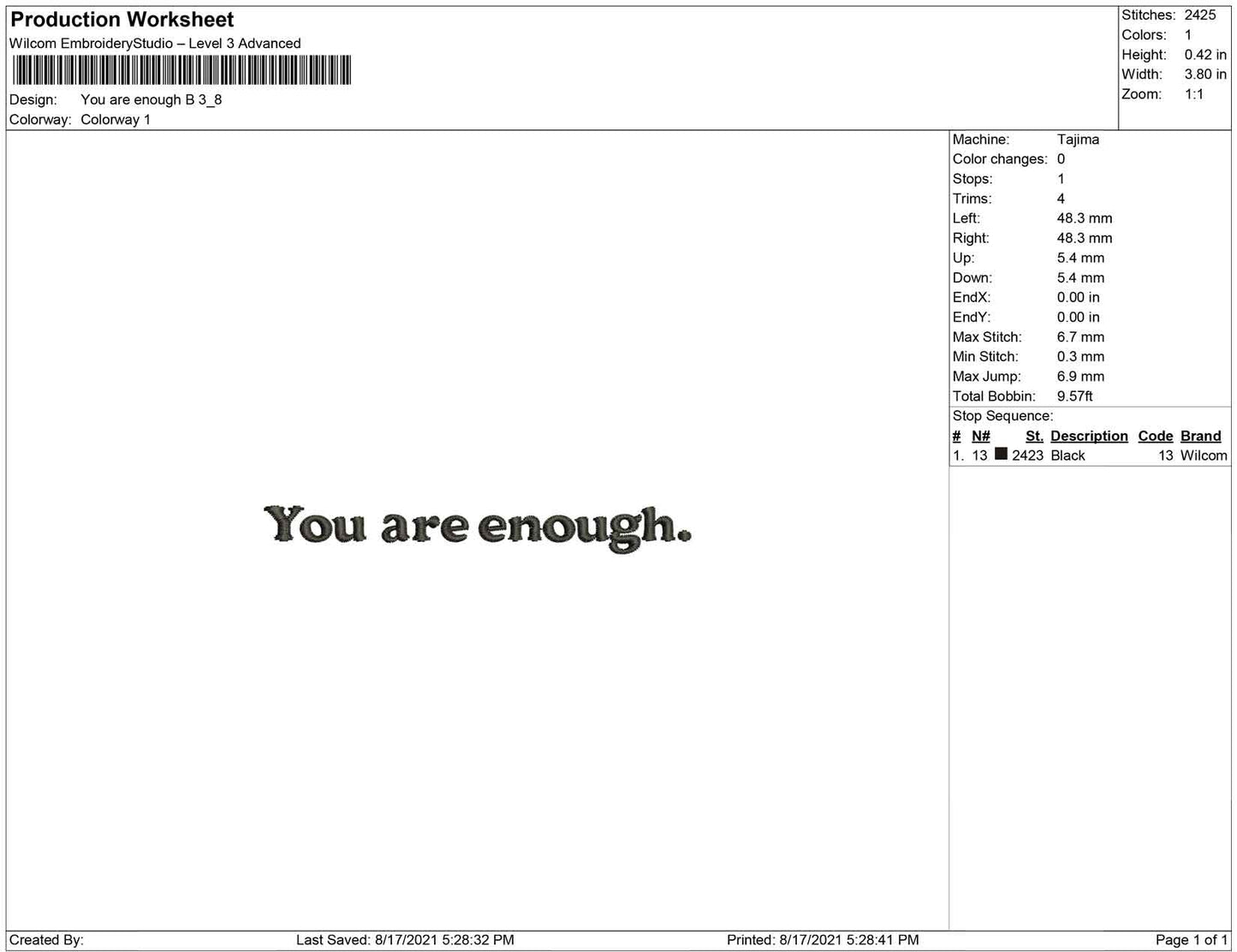 You are enough B