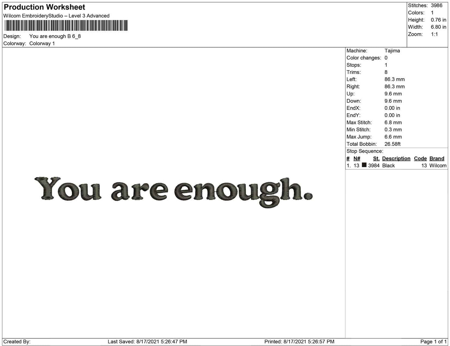 You are enough B