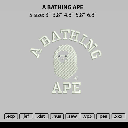 A Bathing Ap Embroidery File 5 size