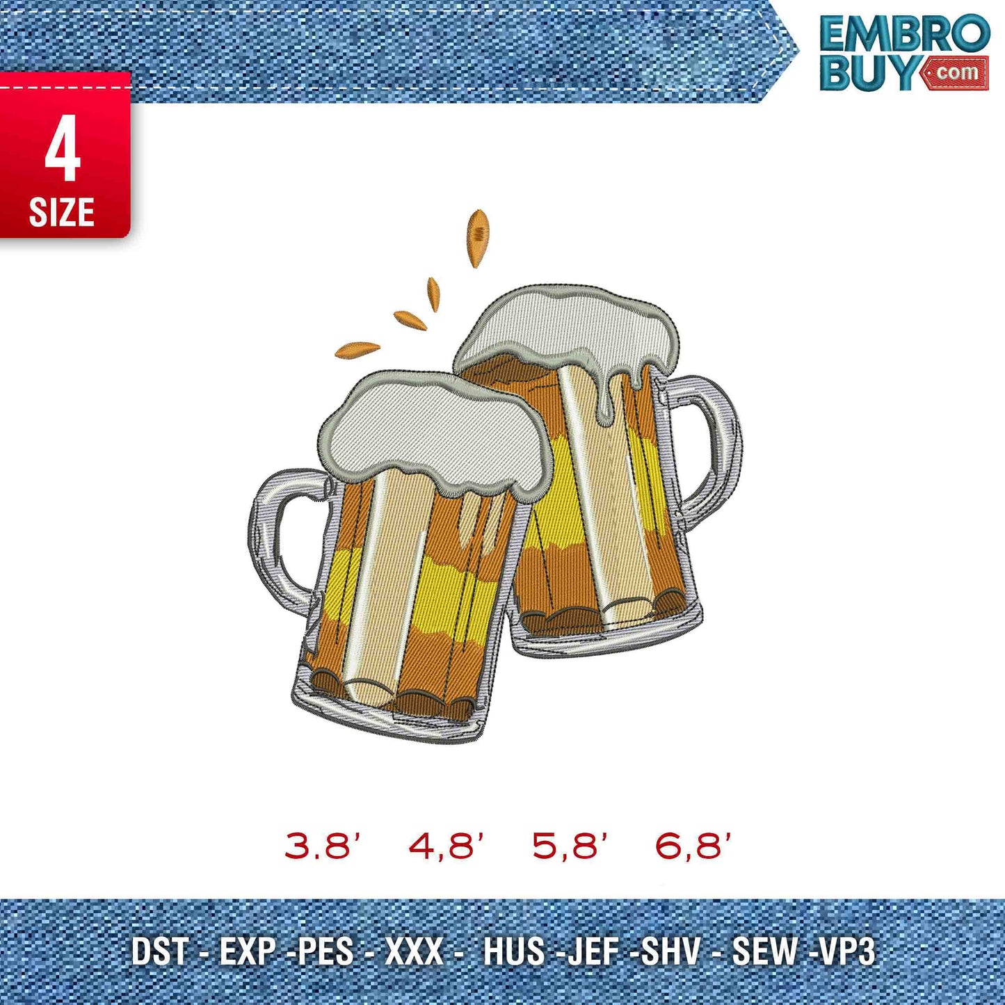Beer Embroidery Design