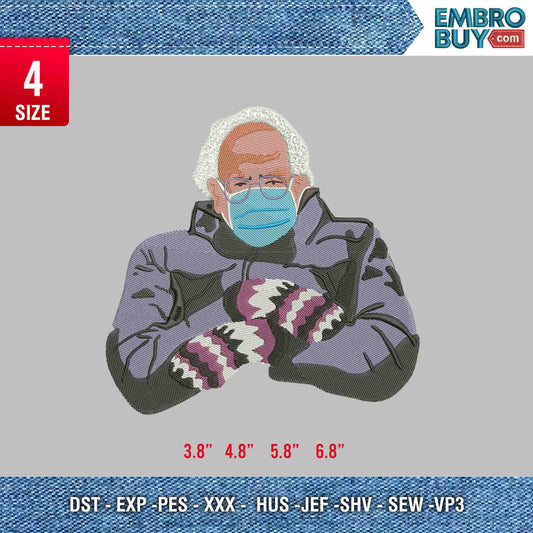 Bernie sander embroidery
