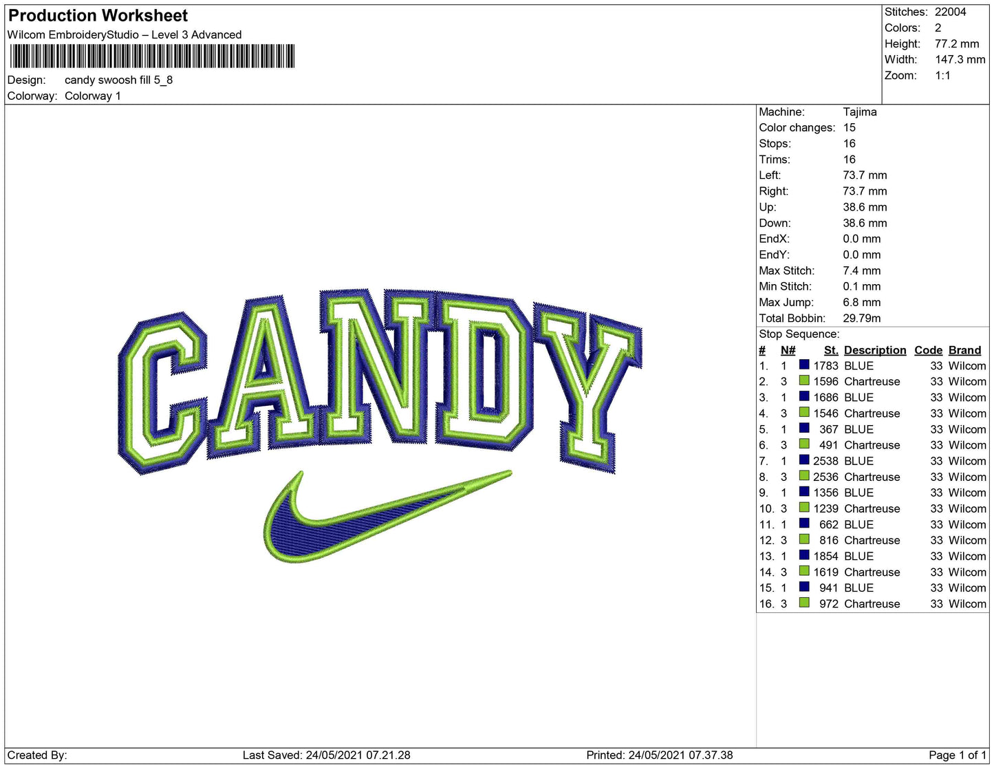 candy and swoosh fill