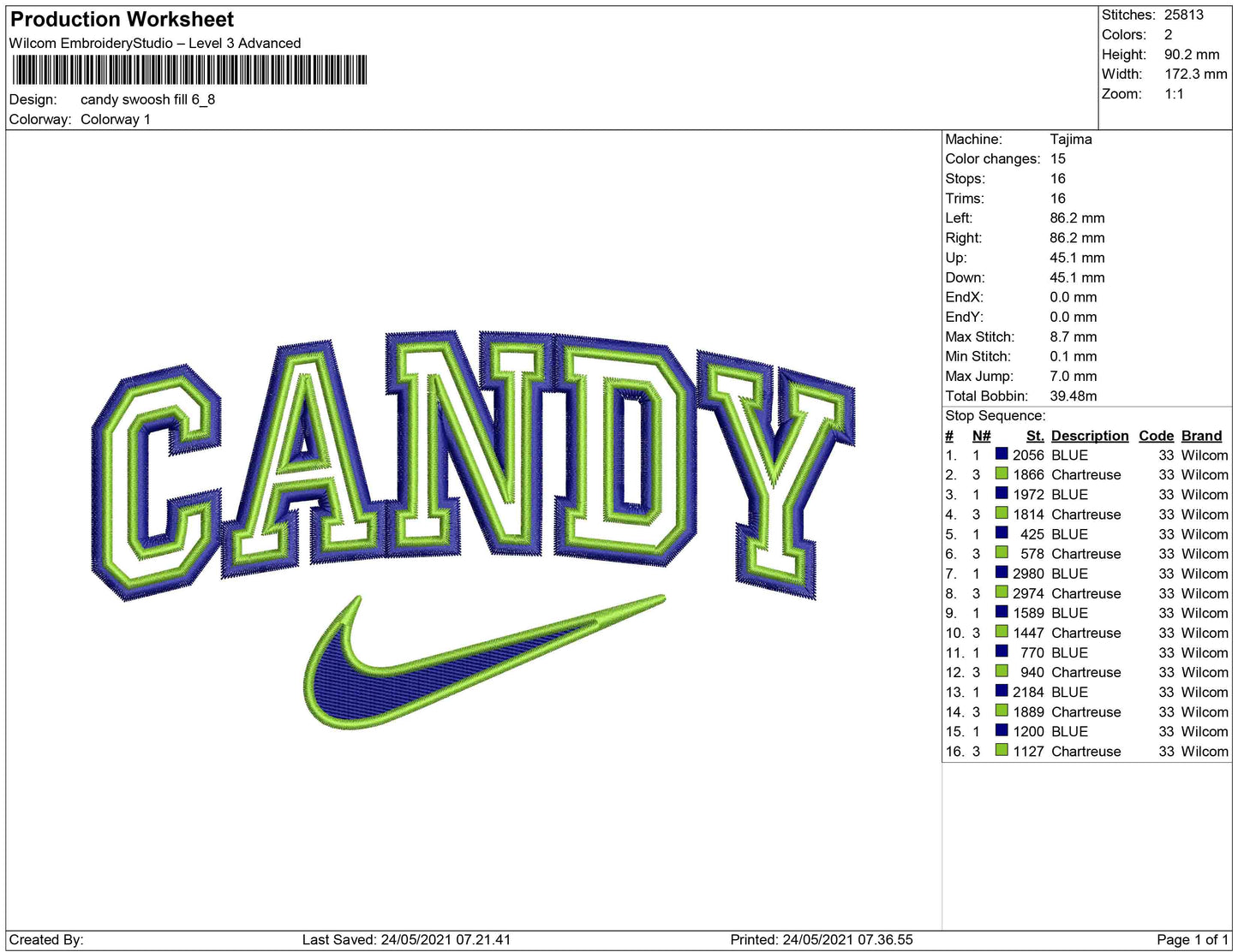 candy and swoosh fill