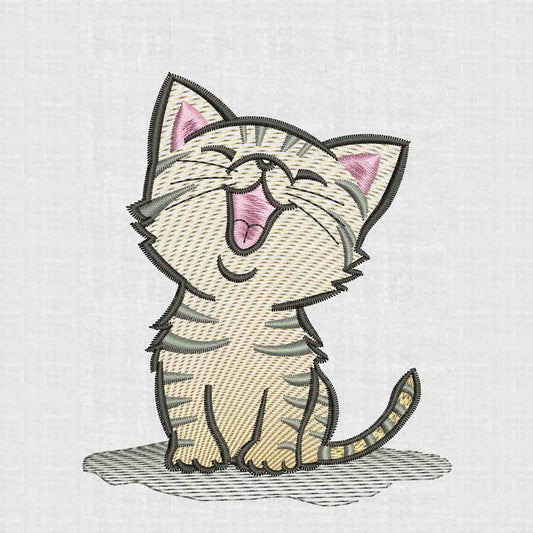 Cat embroidery design