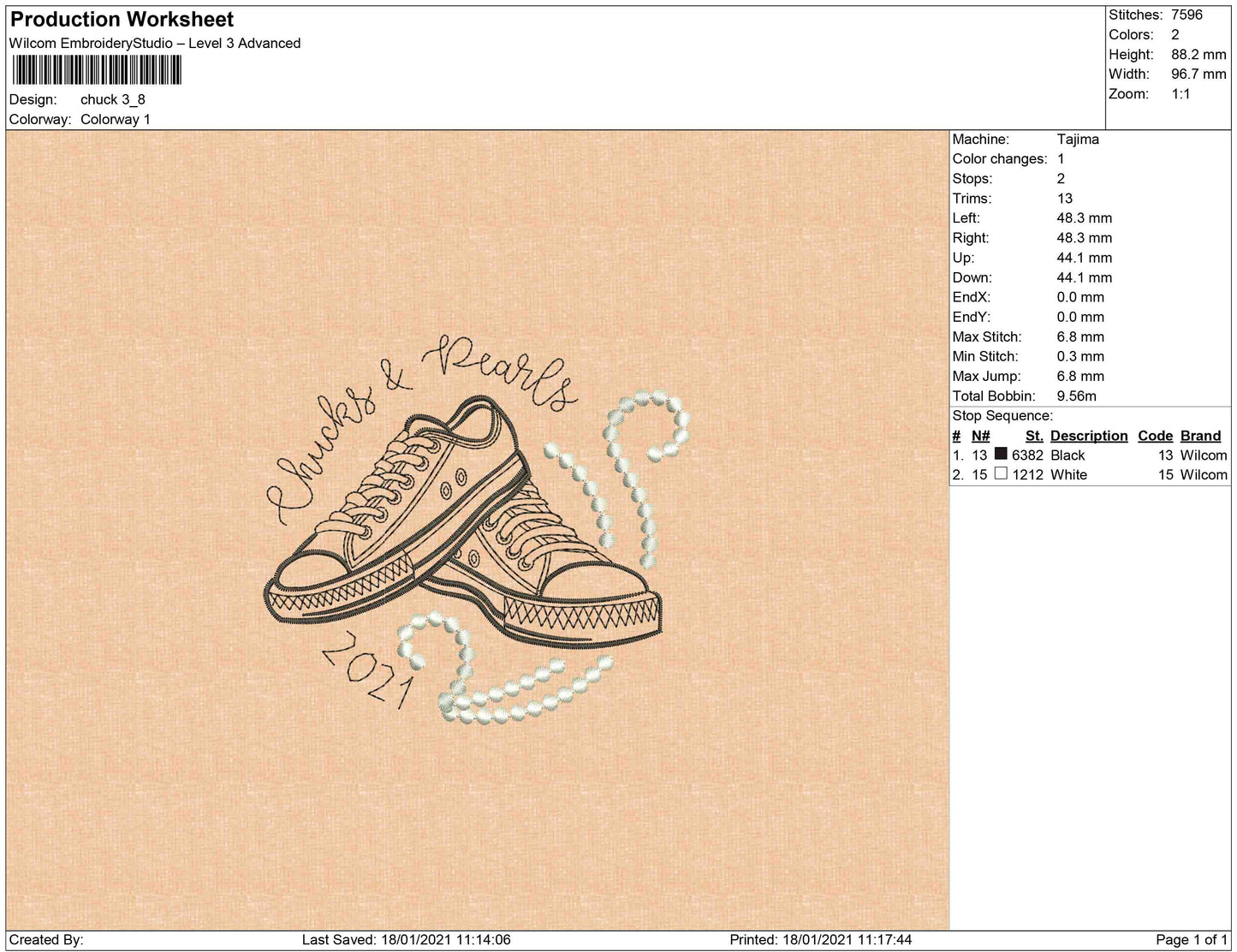 Chucks & Pearls one color