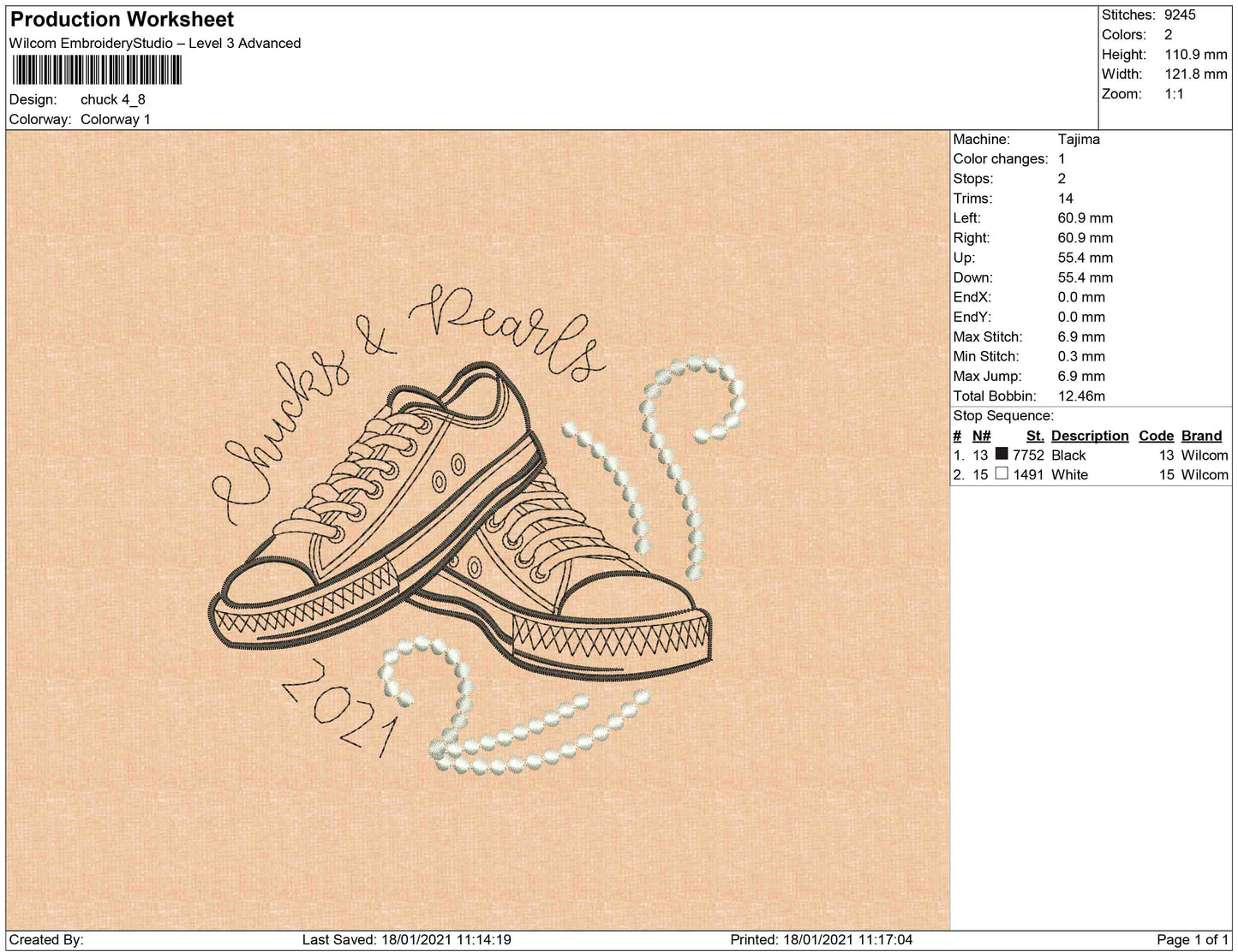 Chucks & Pearls one color