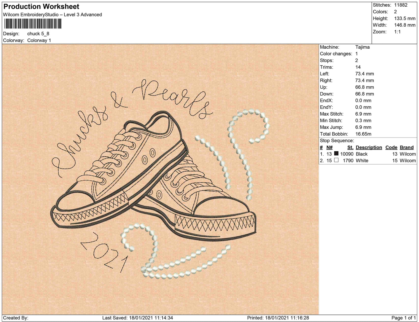 Chucks & Pearls one color