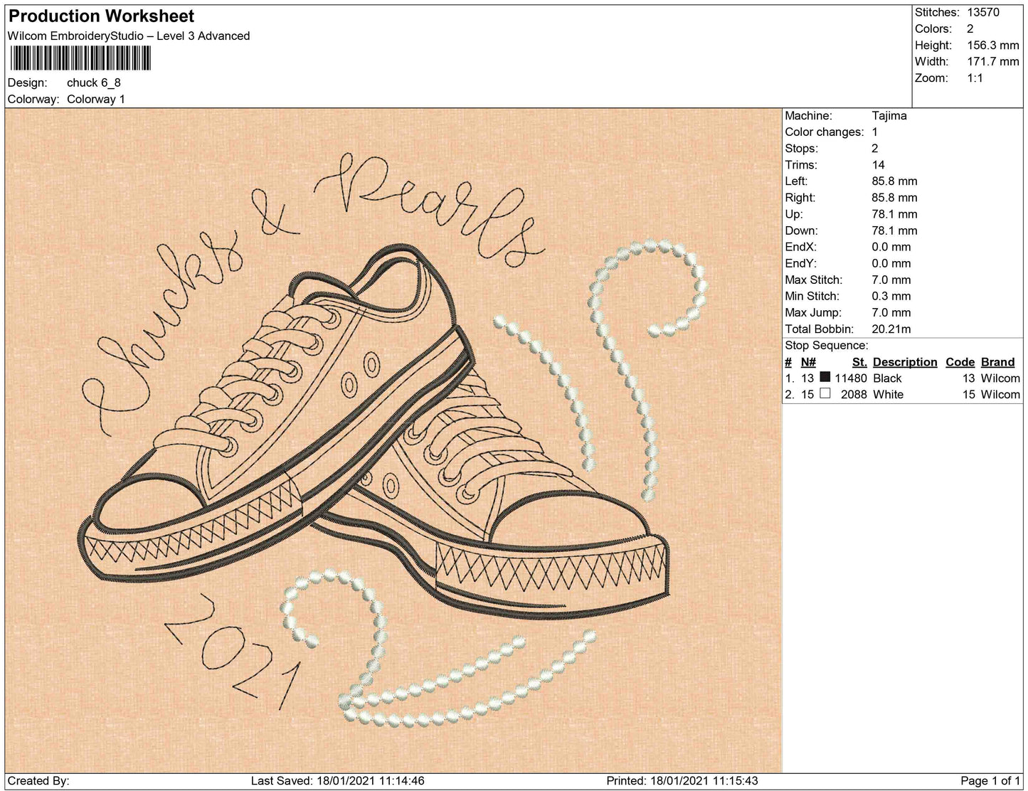 Chucks & Pearls one color