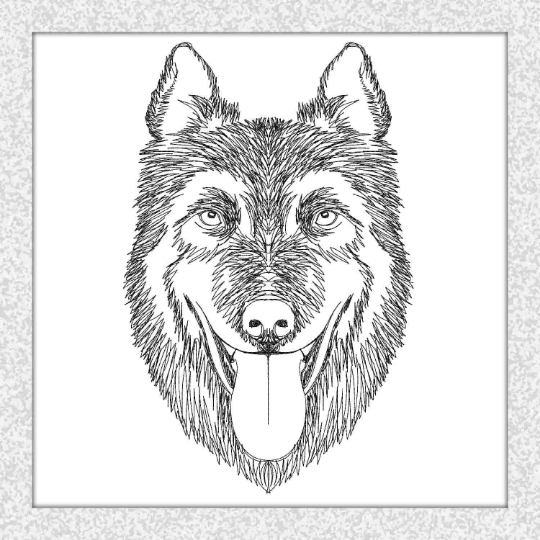 Dog Scribble embroidery