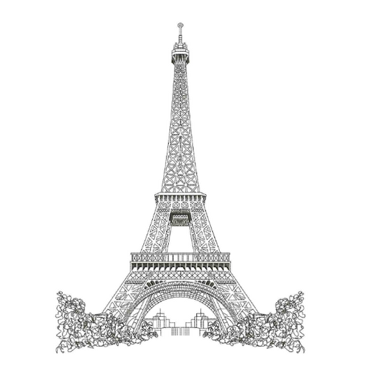 Eiffel Scribble embroidery