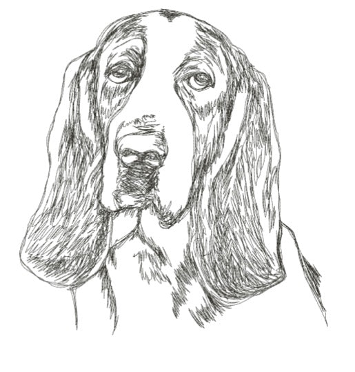 Hund Scribble embroidery