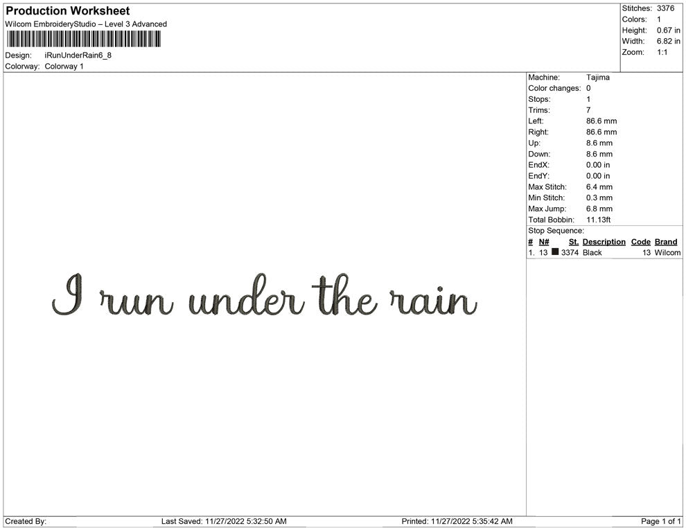 I run under rain