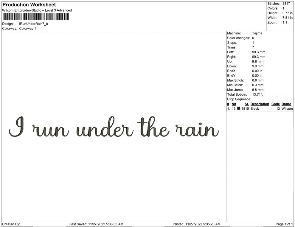 I run under rain