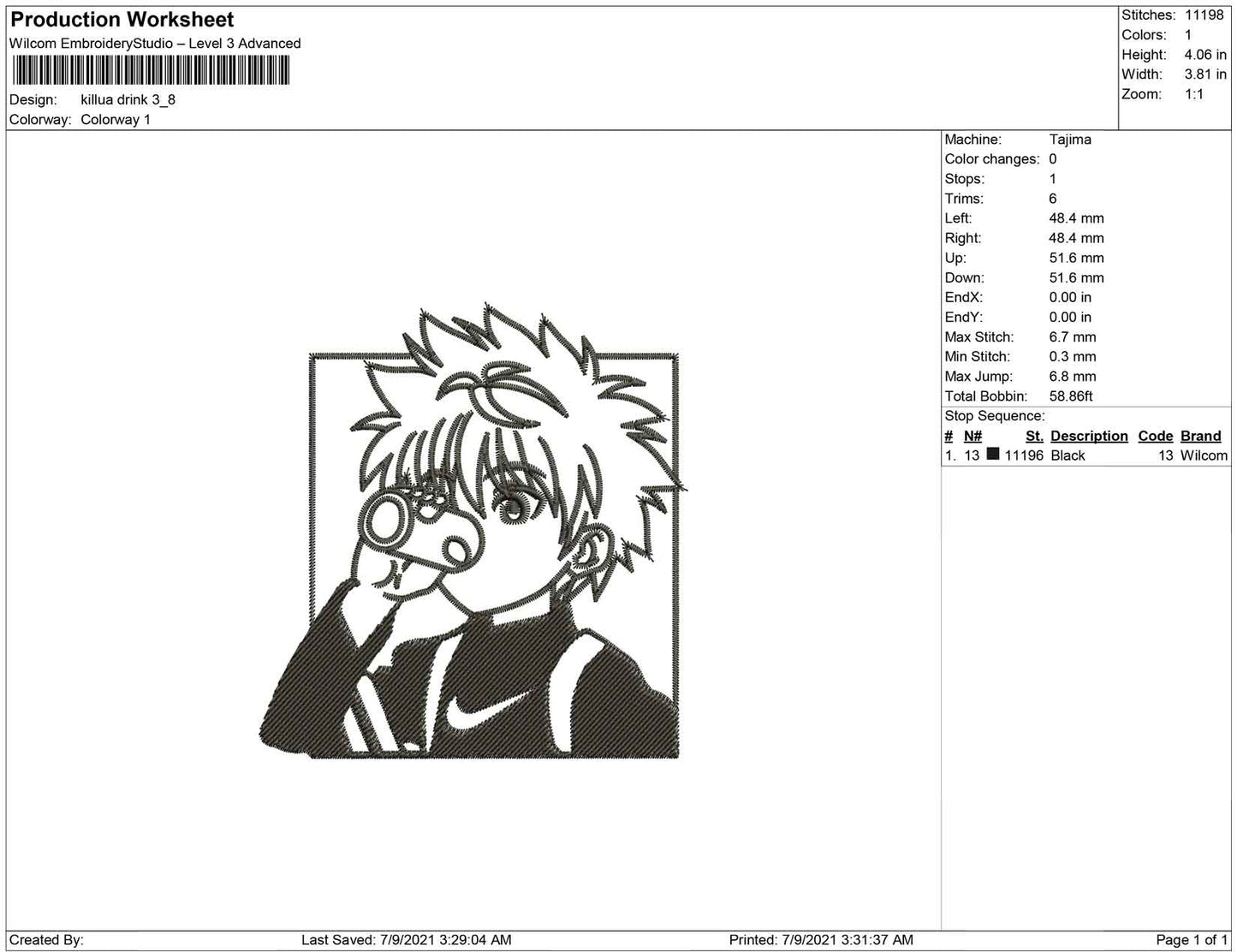 Killua drinking