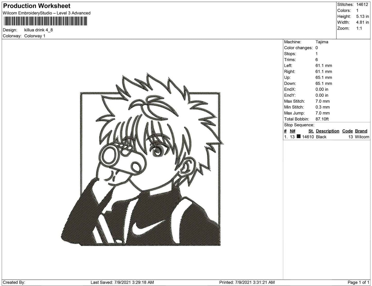 Killua drinking