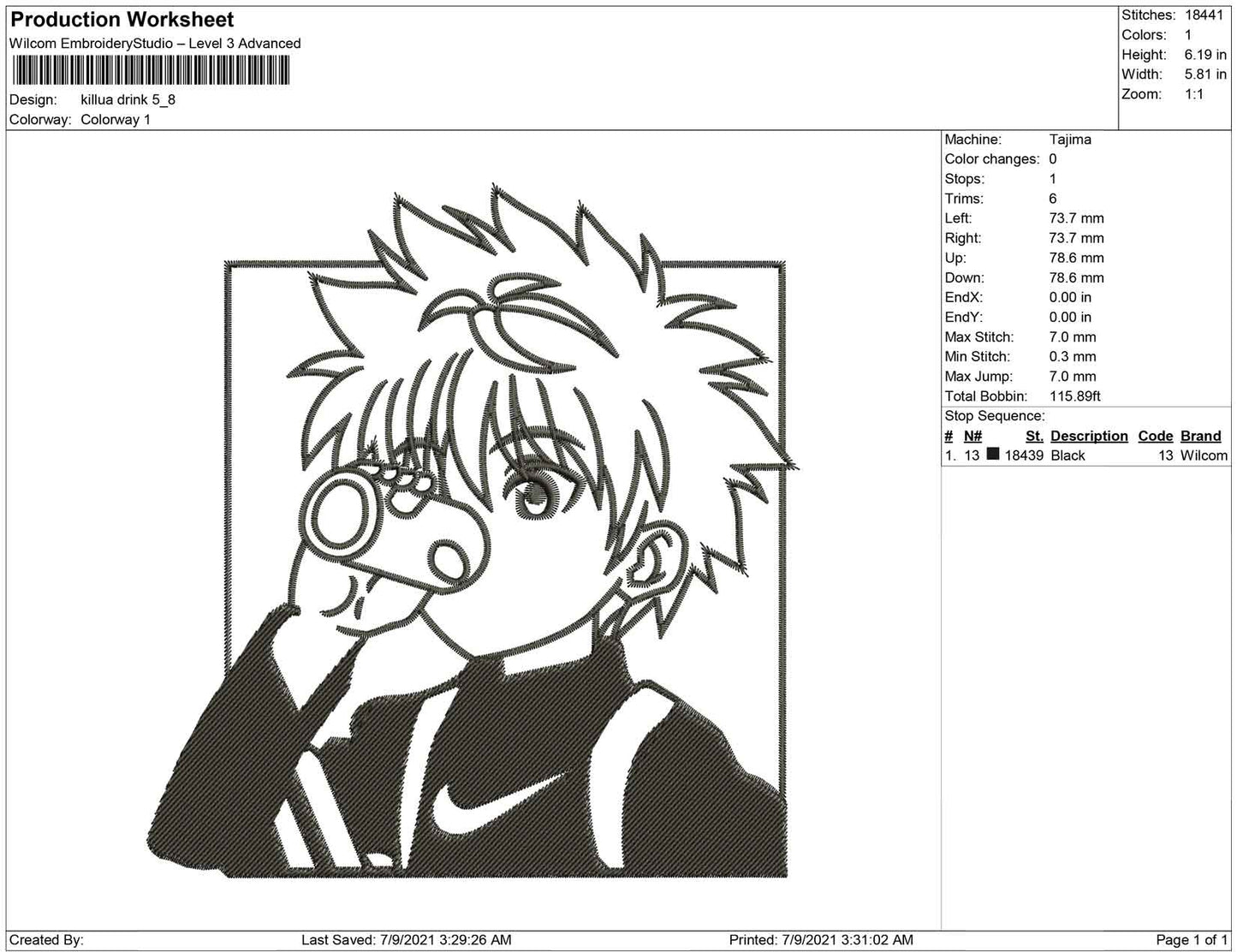 Killua drinking