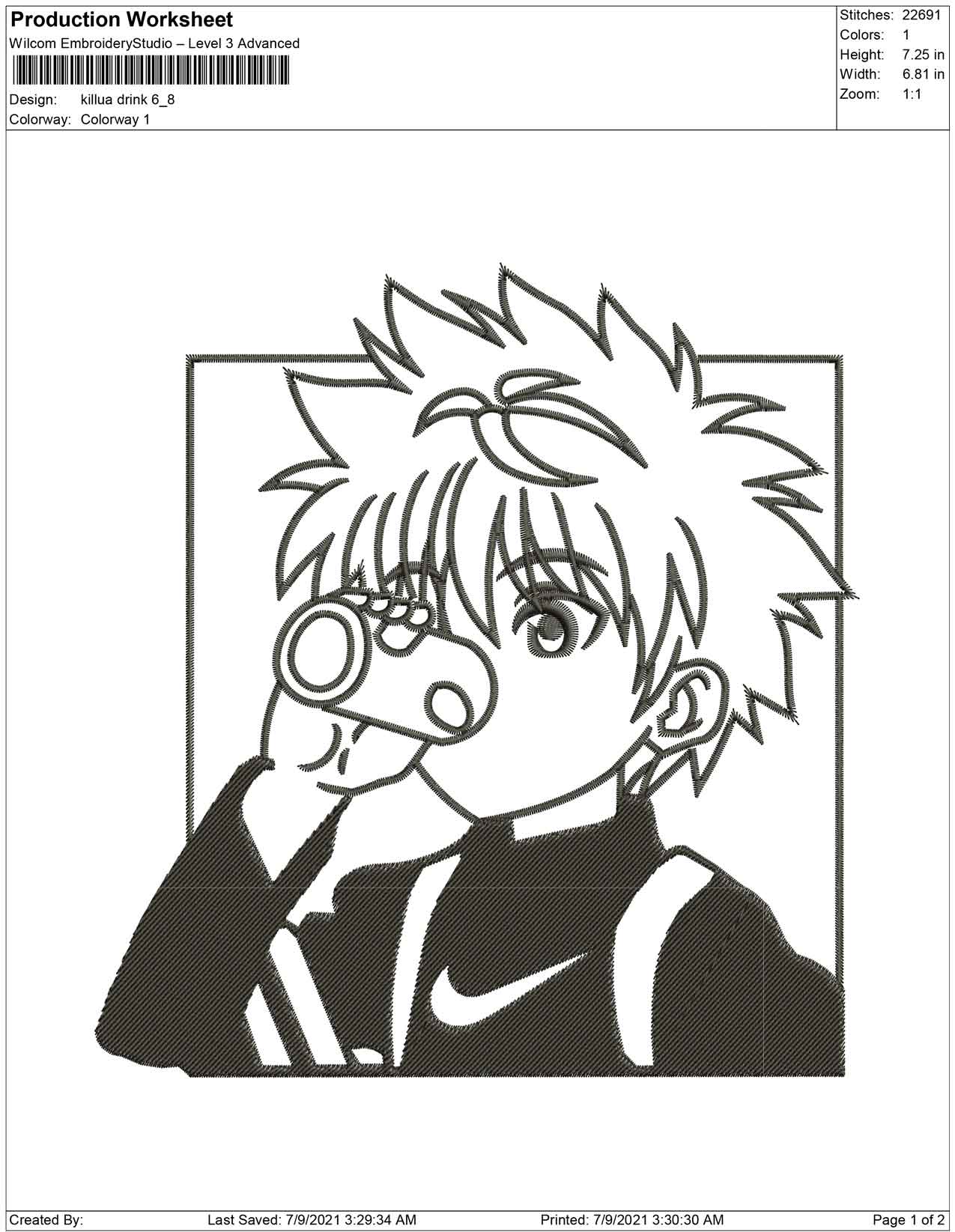 Killua drinking