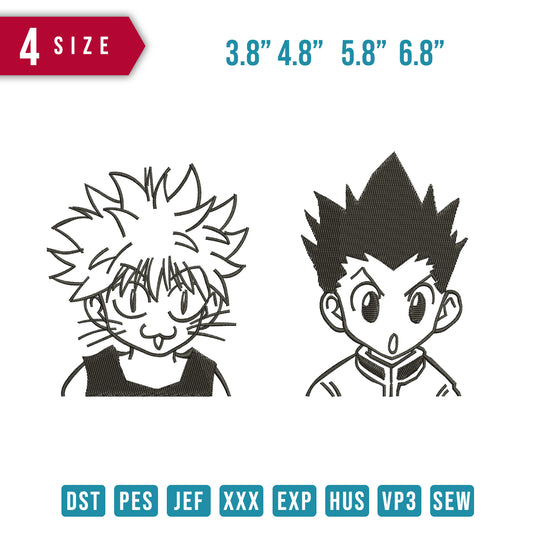 killua gon freeze lineart