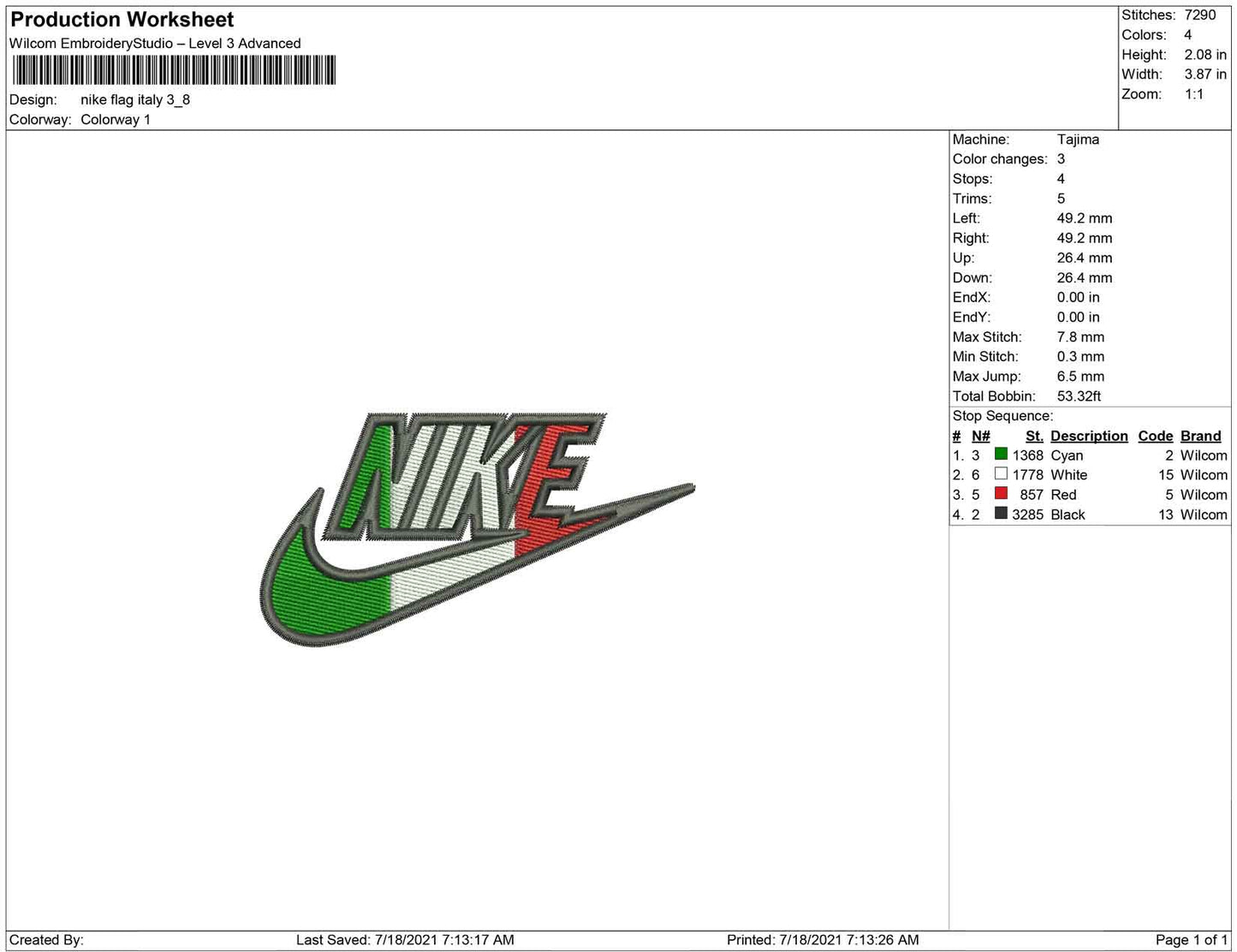 Swoosh Italy Flag