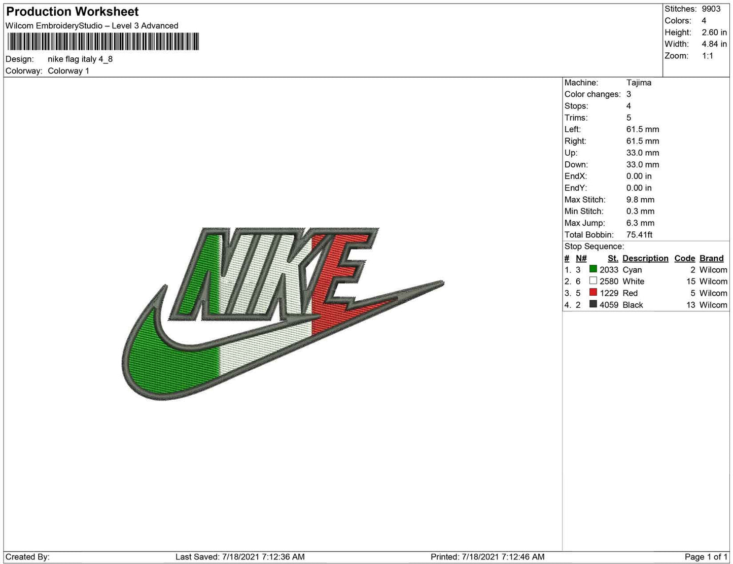Swoosh Italy Flag