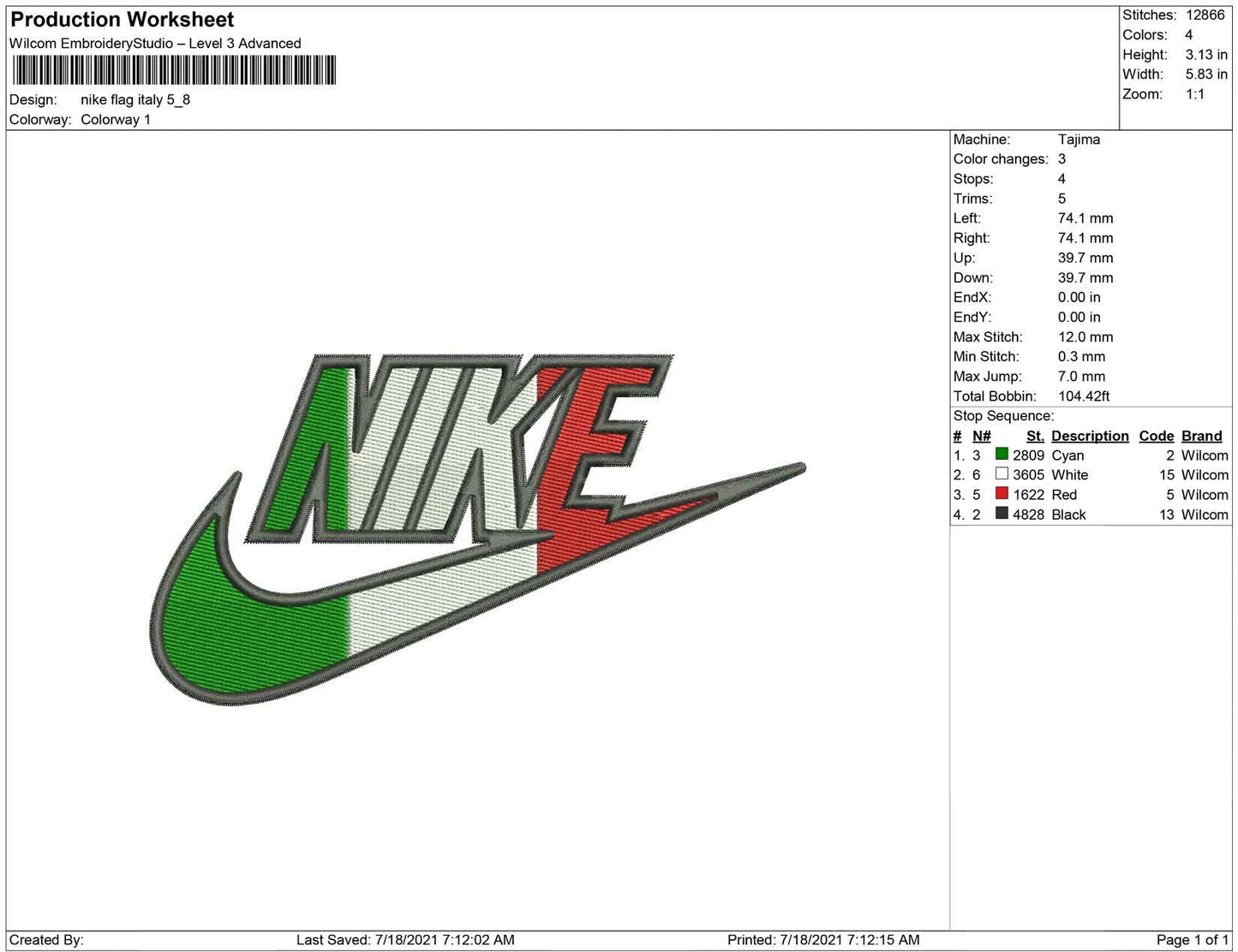 Swoosh Italy Flag