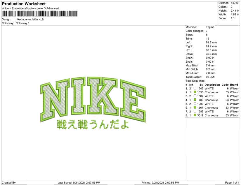 Nike Japanese Letter