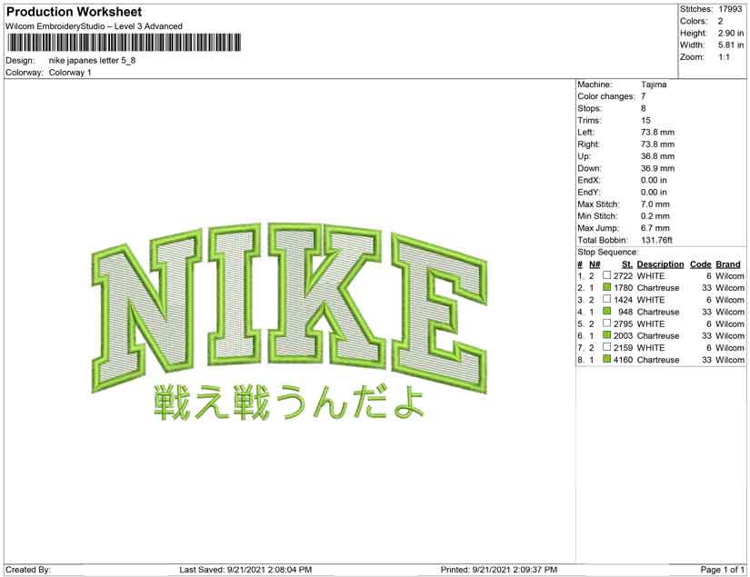 Nike Japanese Letter