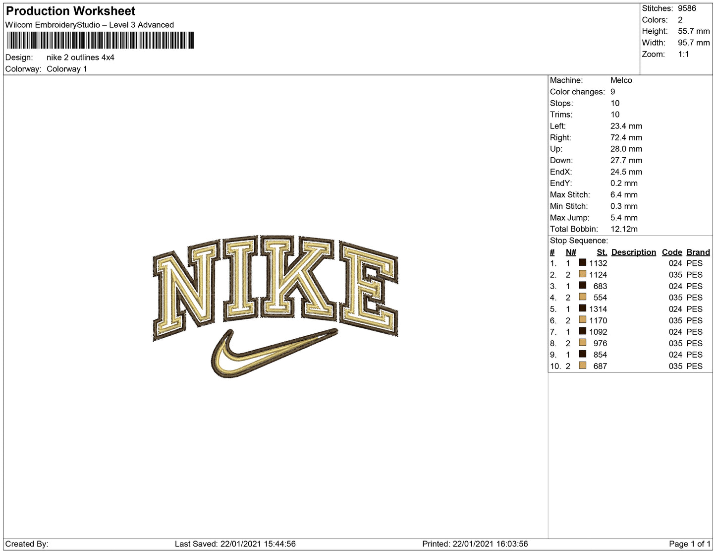 Nike Double outline gap