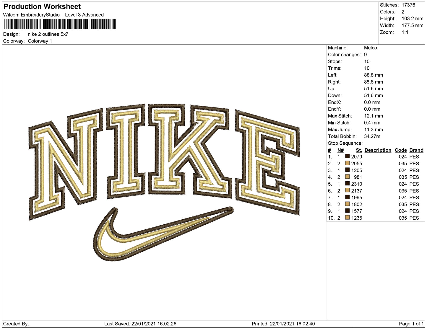 Nike Double outline gap