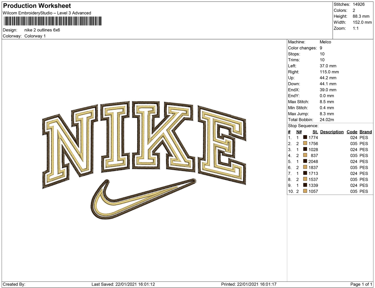 Nike Double outline gap