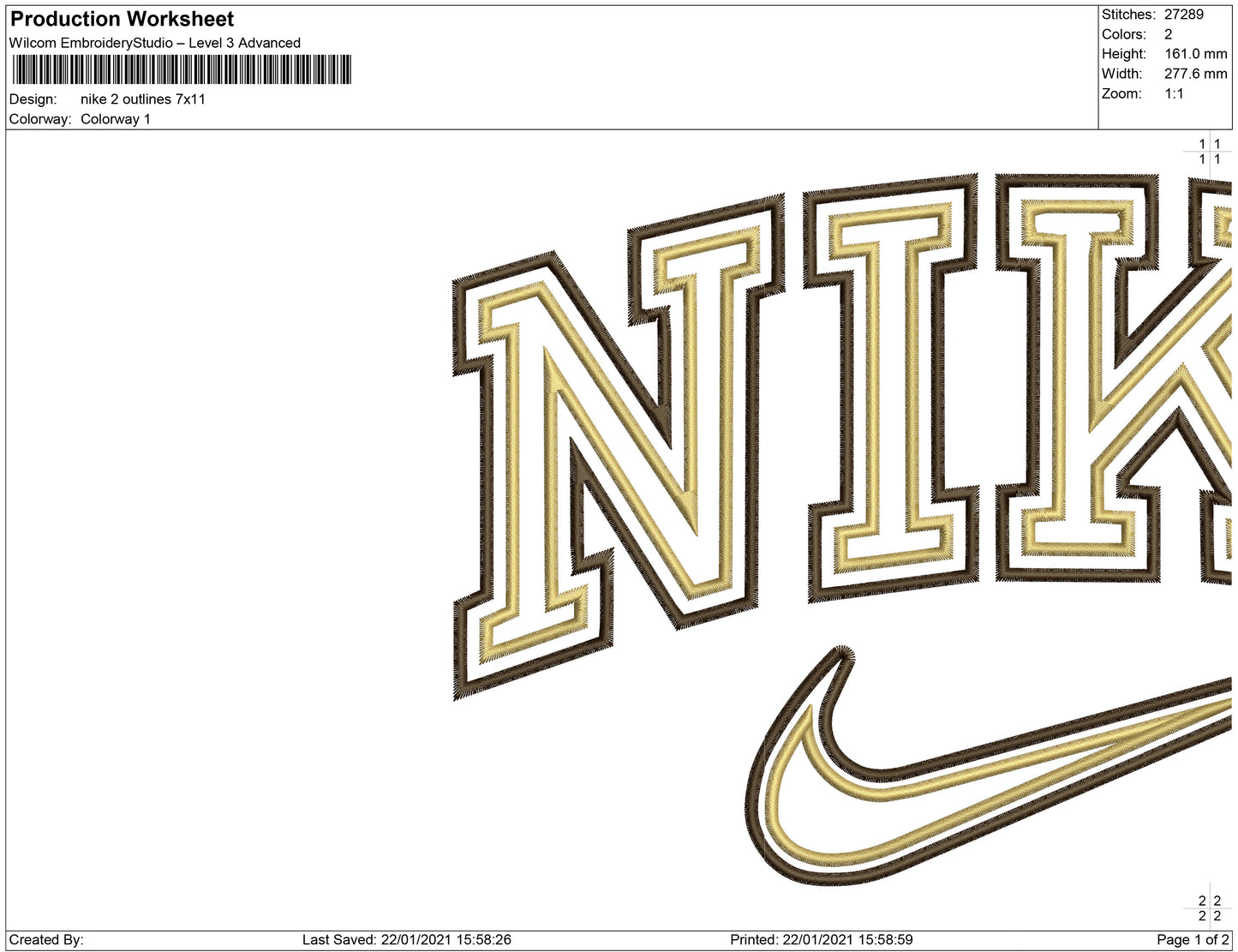 Nike Double outline gap