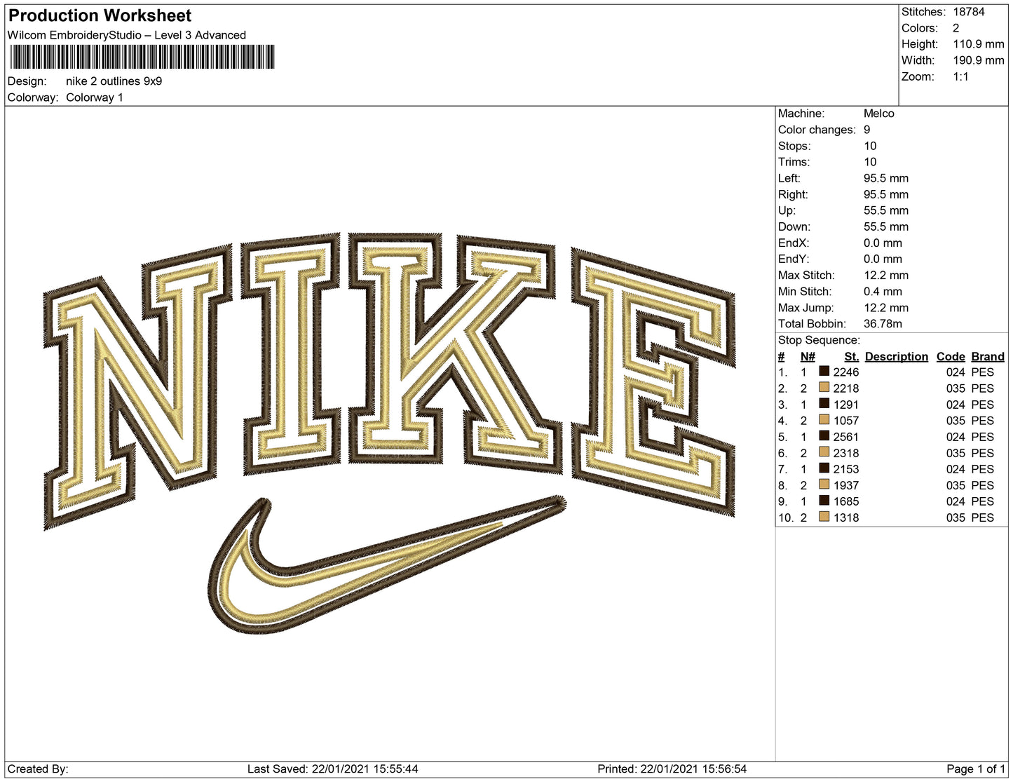 Nike Double outline gap